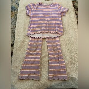 Jessica Simpson Purple and White Striped Kids Matching Set